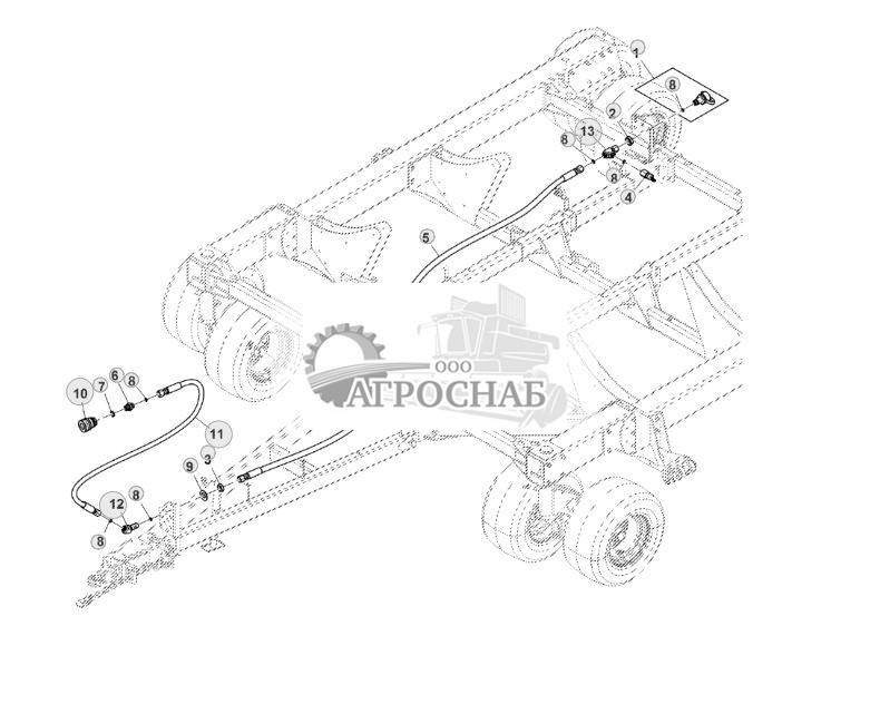 Проточные гидравлические шланги тормоза, TBH (770101 - 775100) - ST870460 158.jpg